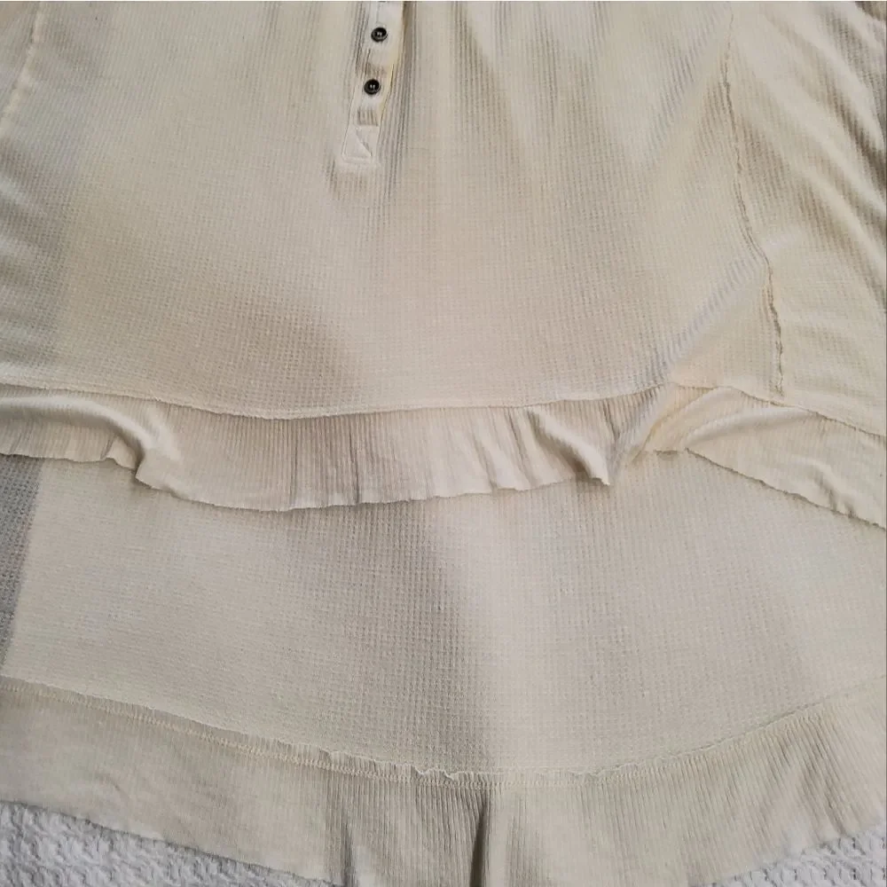 Free People Benedict Canyon Henley Ivory Top Size S-P